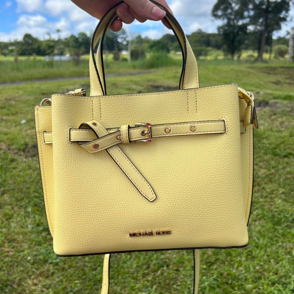 Yellow Michael Kors Satchel Crossbody With Gold H… - image 3